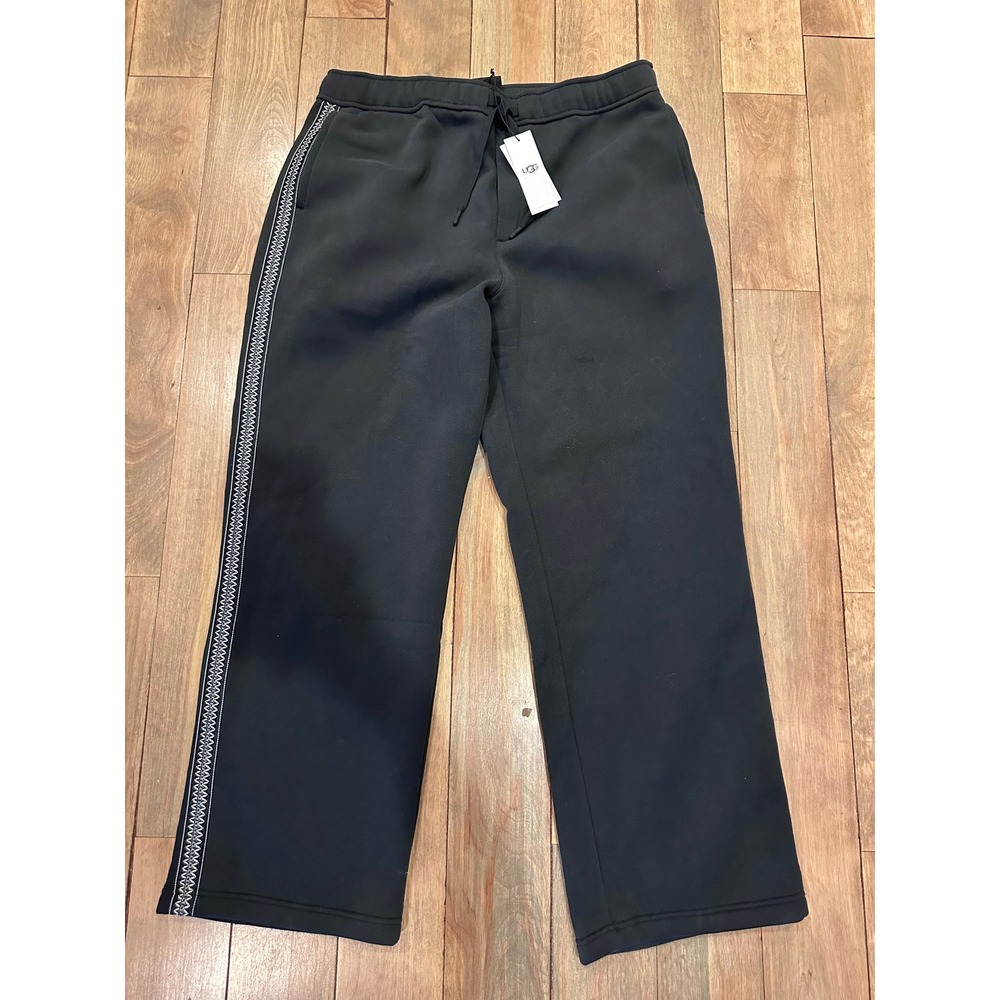 UGG M Tasman Straight Leg Pant Tarr Black Fleece Joggers 1171490 Mens XL NWT